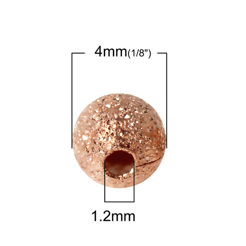 Bild von Messing Zwischenperlen Spacer Perlen rund Rosegold Sternenstaub ca. 4mm D. Loch:ca. 1.2mm 100 Stück