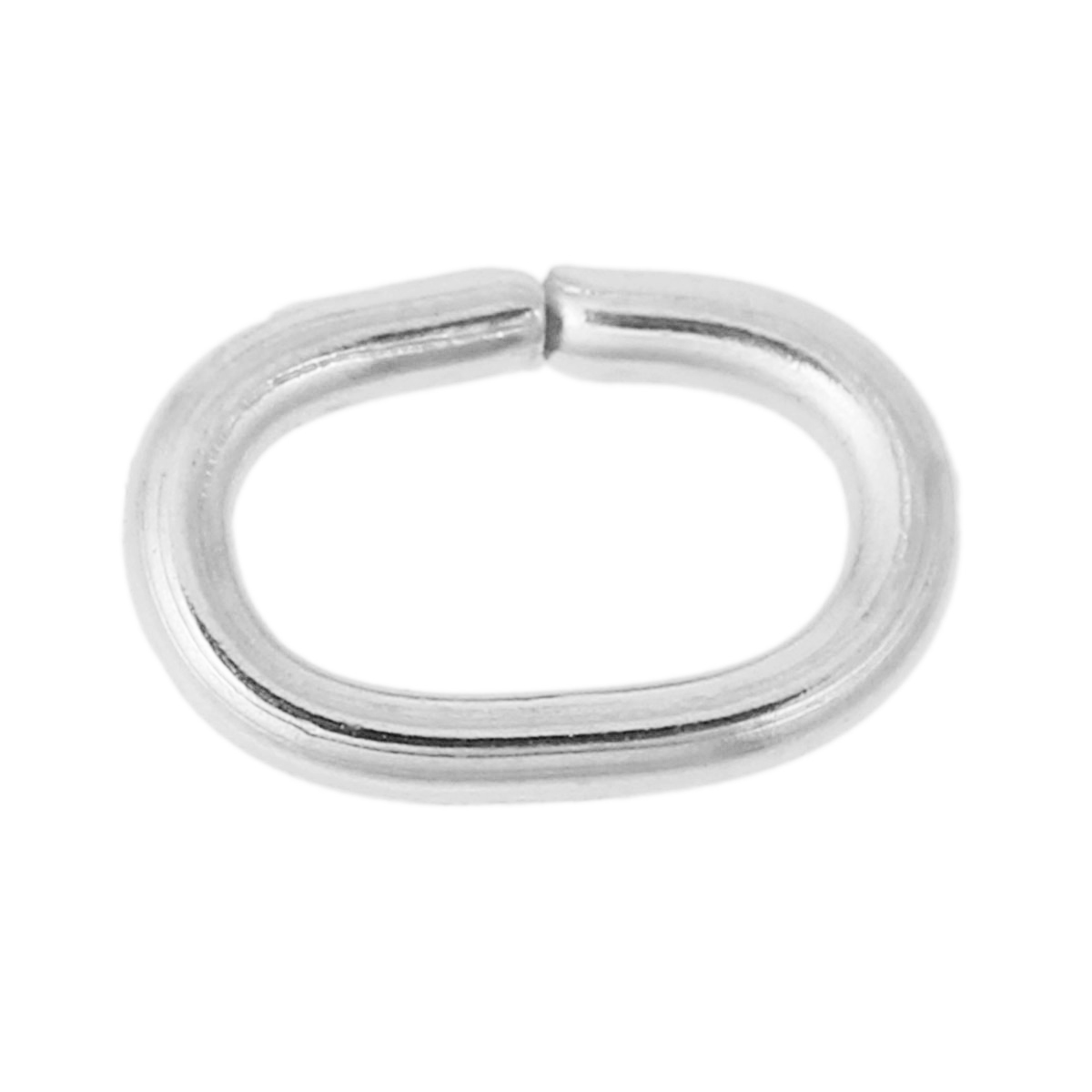 Picture of 200 PCs 7mm x 5mm, 1mm(18 gauge) 304 Stainless Steel Open Jump Rings Findings For Jewelry Making Silver Tone Oval