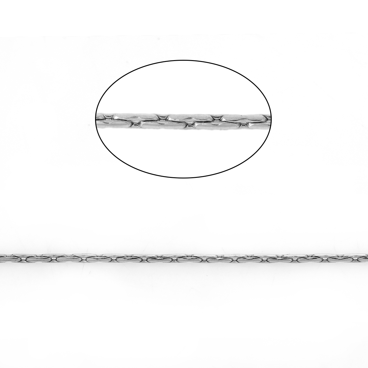 Picture of Stainless Steel Link Crimpable Chain Findings Silver Tone 1x1mm, 1 M