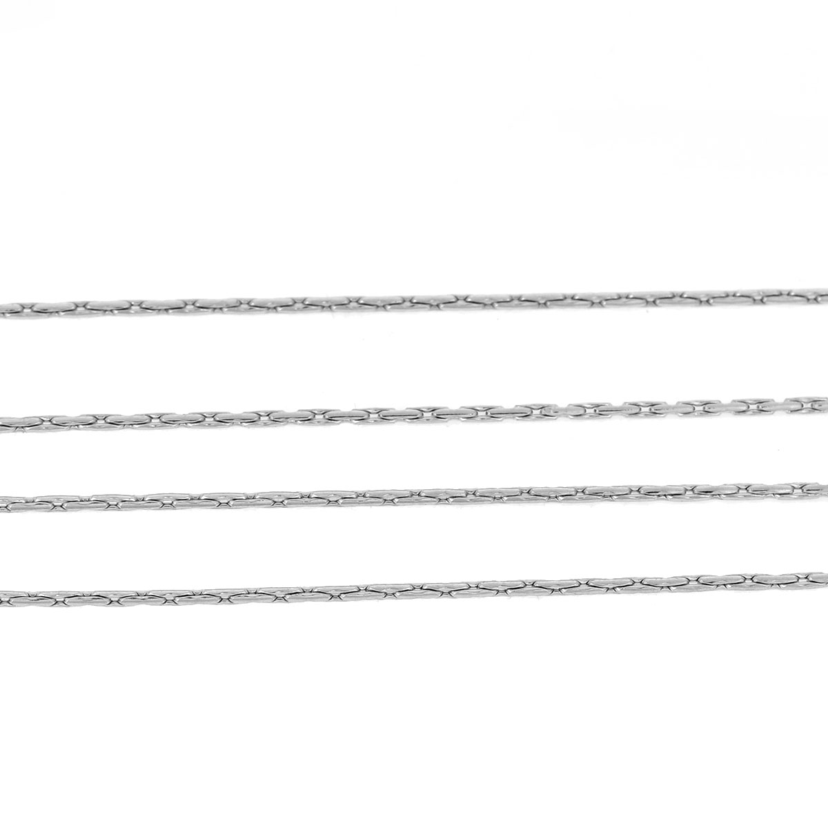 Picture of Stainless Steel Link Crimpable Chain Findings Silver Tone 1x1mm, 1 M