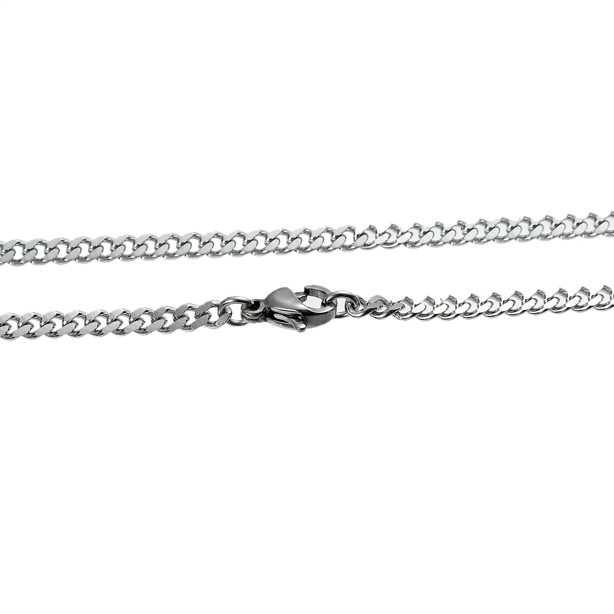 Picture of 304 Stainless Steel Jewelry Chain Necklace Silver Tone Link Curb Chain 61.5cm(24 2/8") long, Chain Size: 4x2.7mm(1/8"x1/8"), 1 Piece