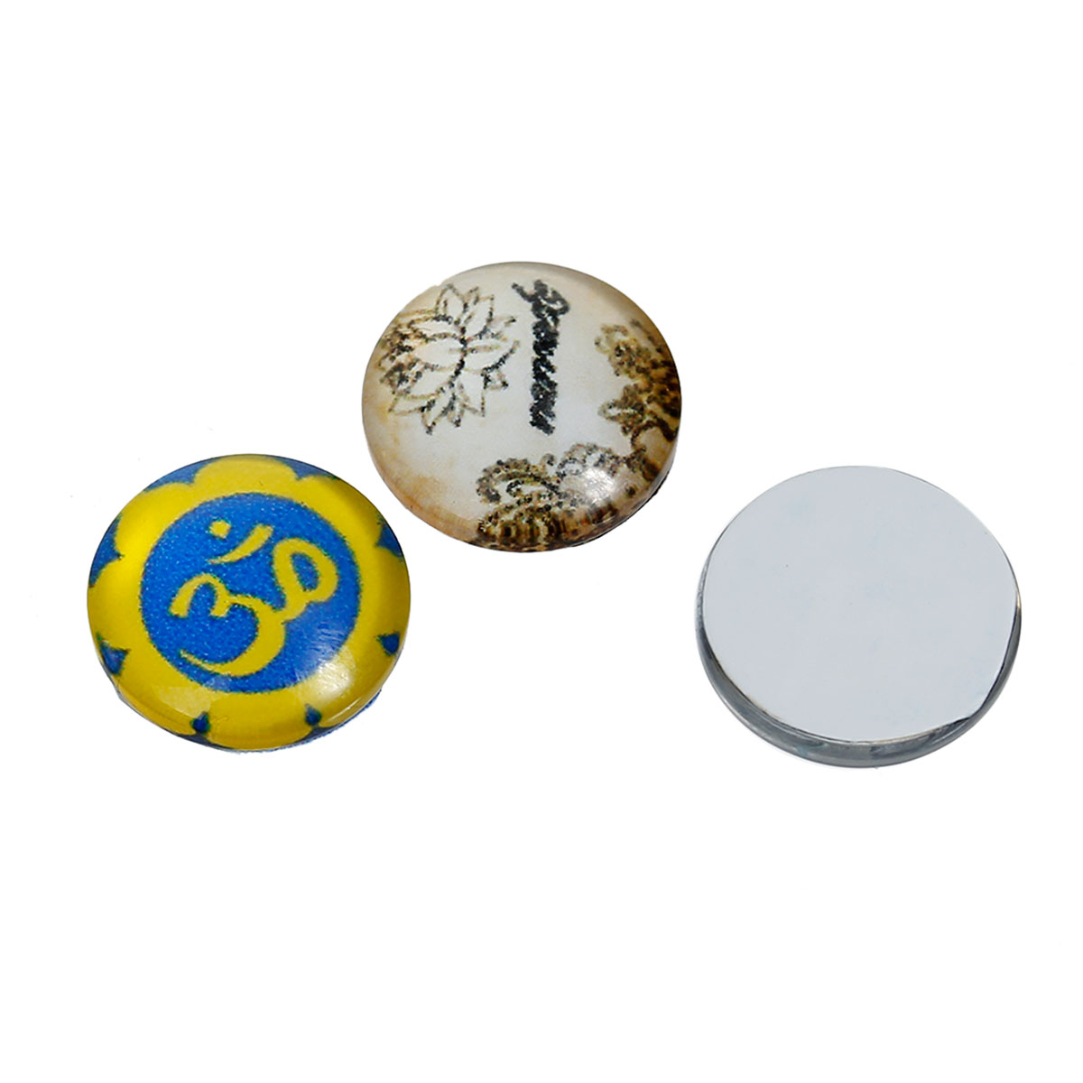 Immagine di Vetro Cupola Dome Seals Cabochon Tondo Flatback A Random Yoga Disegno Trasparente 12mm Dia, 10 Pz