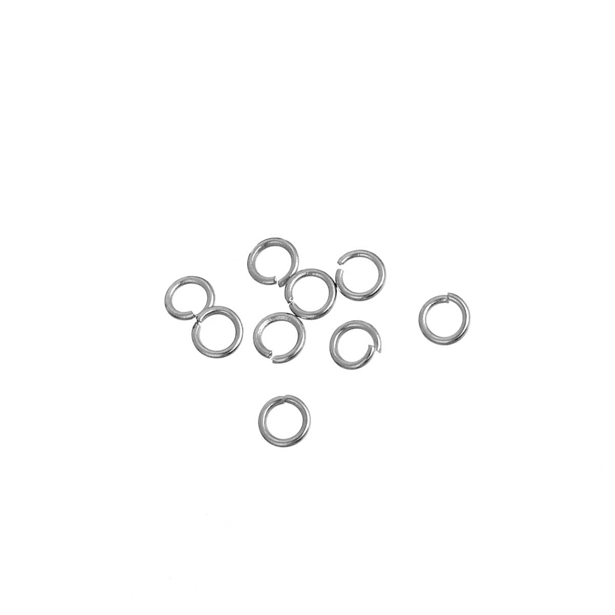 Picture of 500 PCs 3mm Dia., 0.5mm(24 gauge) 304 Stainless Steel Open Jump Rings Findings For Jewelry Making Silver Tone Round