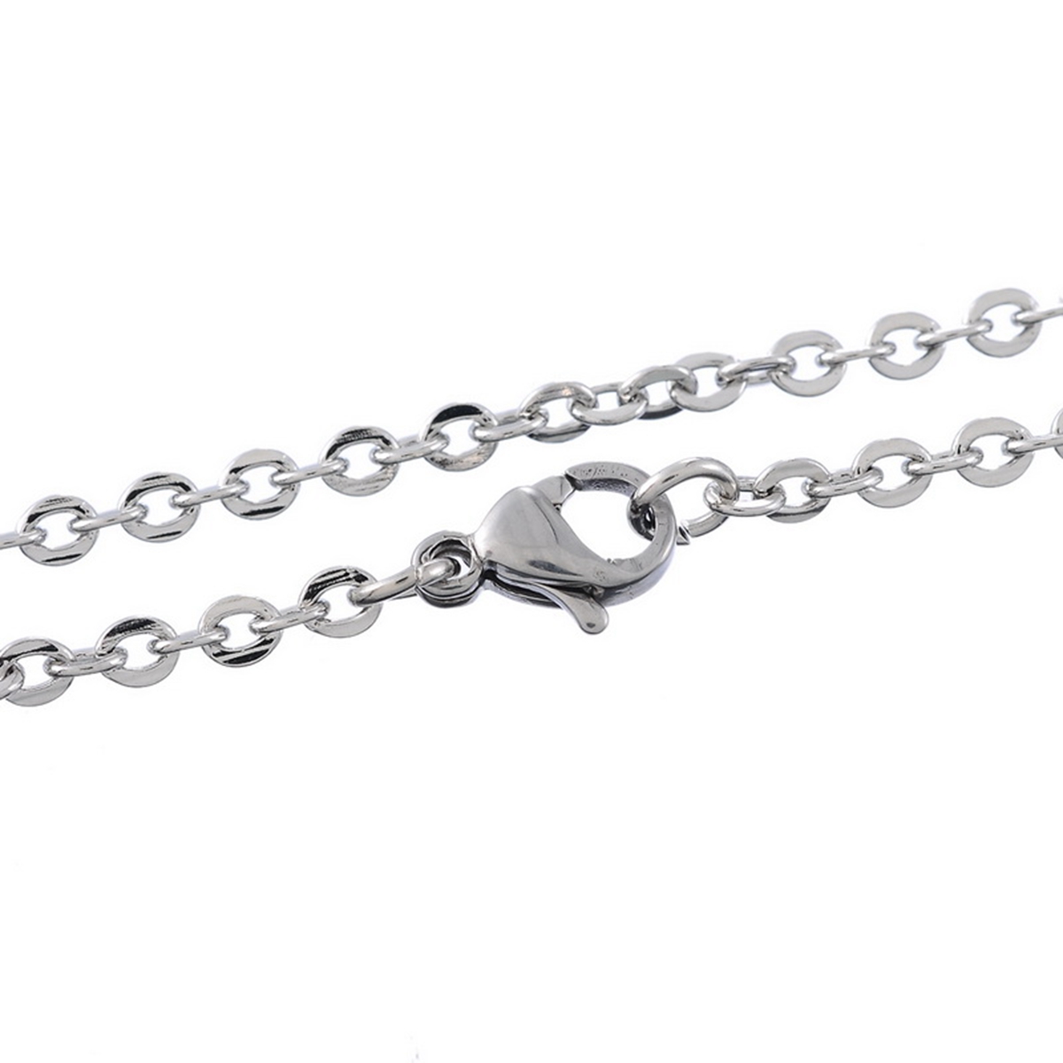 Picture of 304 Stainless Steel Link Cable Chain Necklace Silver Tone 45cm(17 6/8") long, Chain Size: 3x2.5mm, 50 PCs