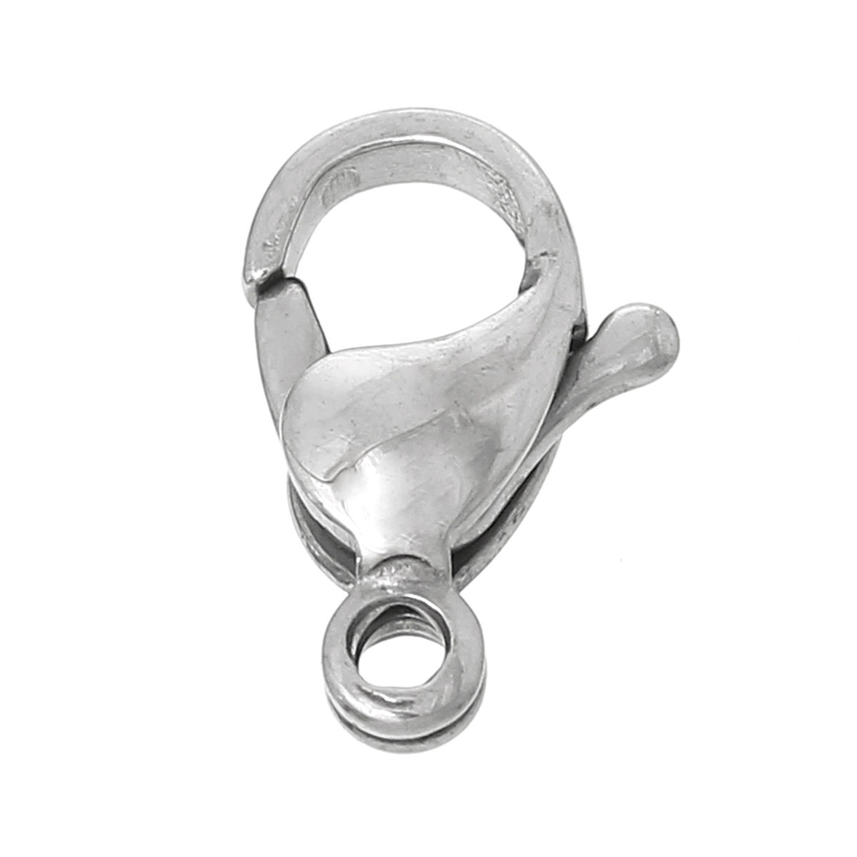 304ステンレス鋼 アクセサリーパーツ・金具 カニカン シルバートーン 11mm x 7mm、 2 個 の画像