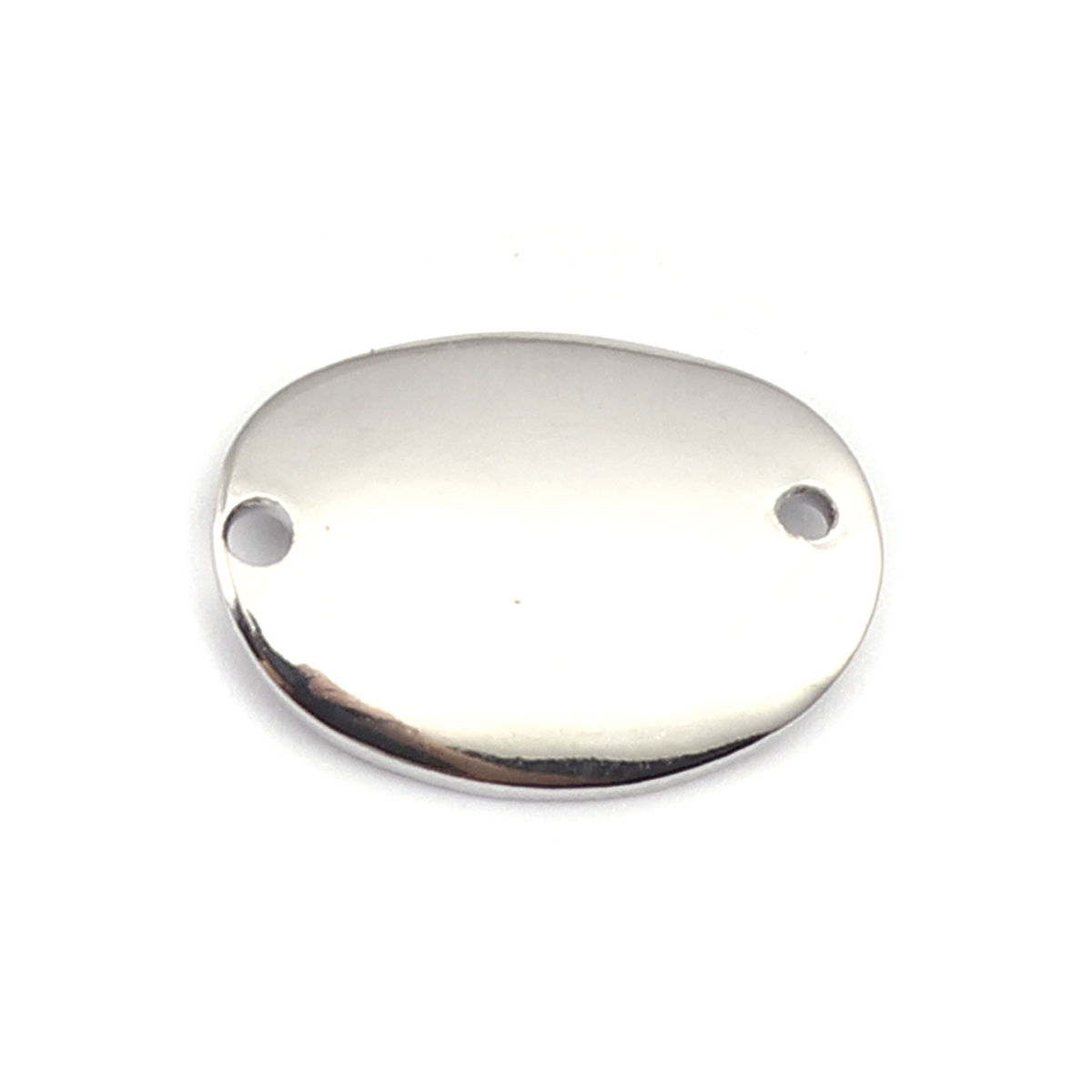 Imagen de Latón Conectores Óvalo Tono de Plata Curva 19mm x 14mm, 5 Unidades
