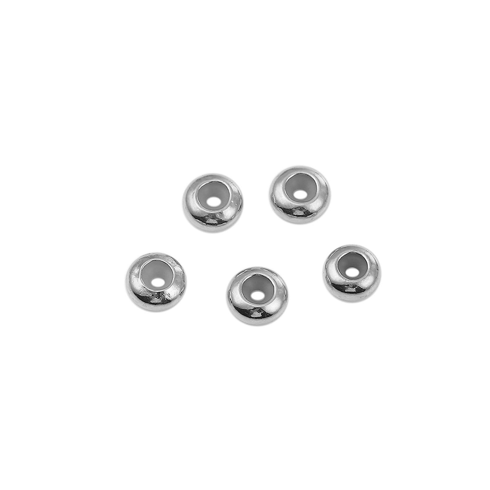 Image de Perles à Fermoir Coulissant en Acier Inoydable Rond      