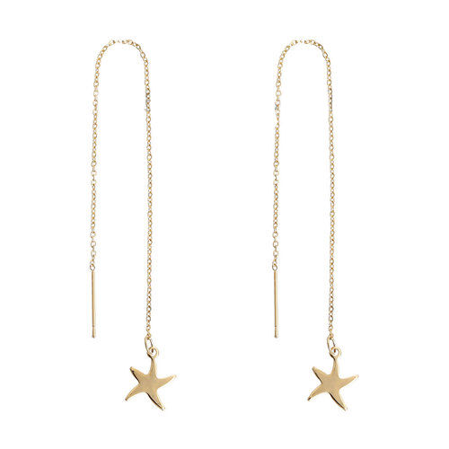 Picture of Ocean Jewelry Stainless Steel Ear Thread Threader Earring Star Fish long