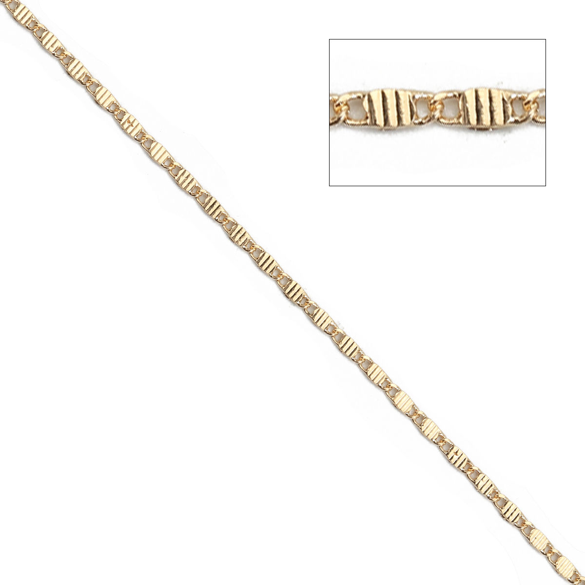 Picture of Brass Link Chain Findings KC Gold Plated 5x1.7mm( 2/8" x 1/8"), 5 M
