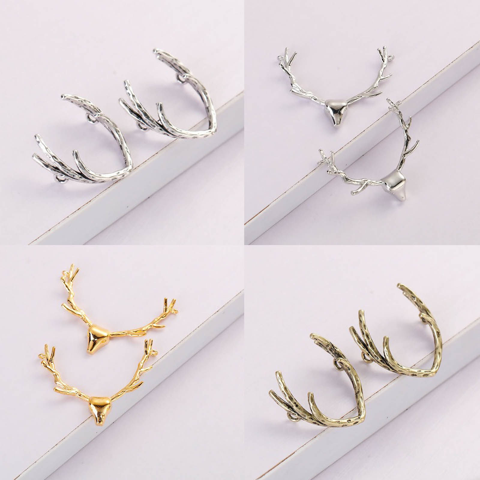 Image de Breloque en Laiton Bois de Cerf Bronze Antique