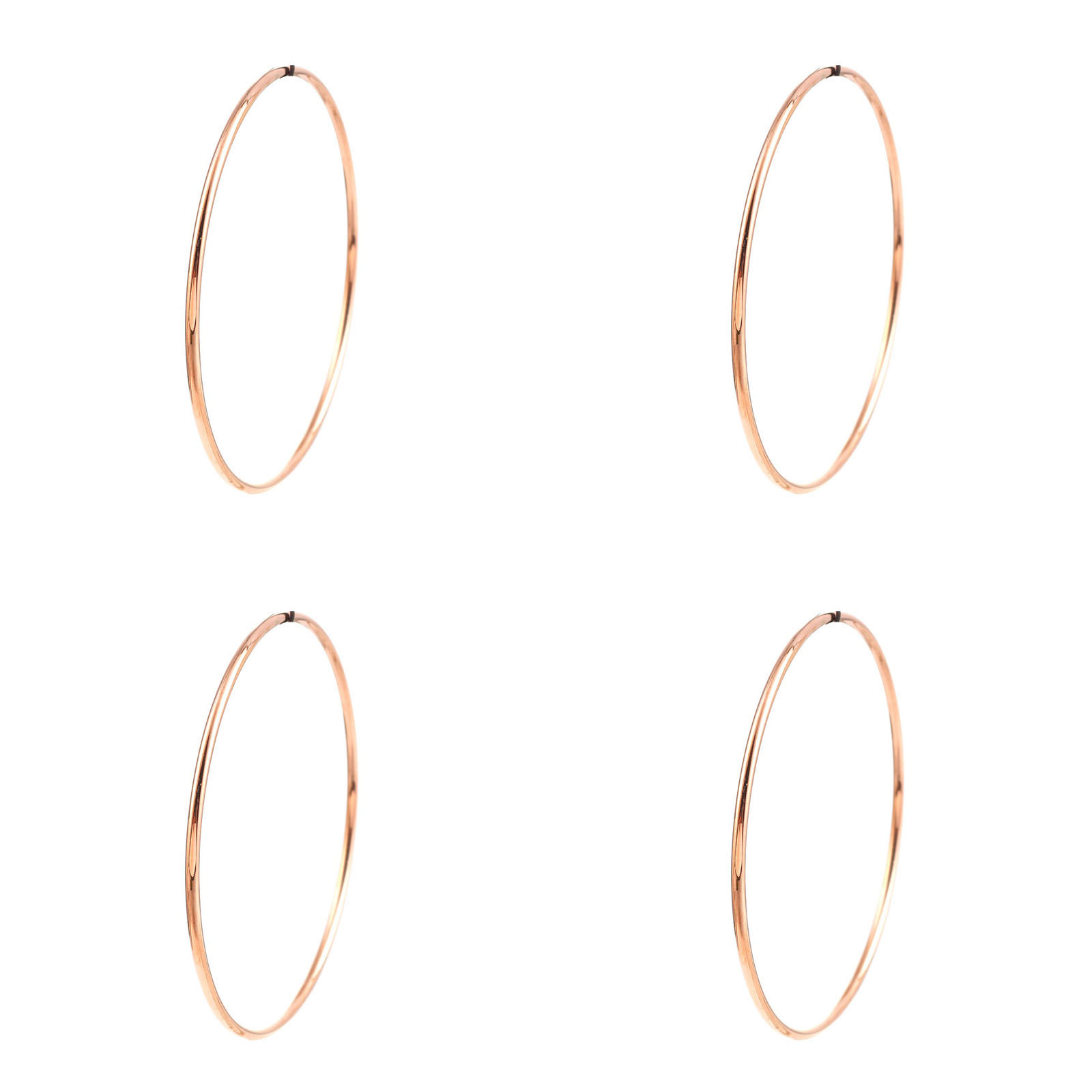 Picture of Stainless Steel Bangles Bracelets 18K Rose Gold Plated Round 20.5cm(8 1/8") long, 1 Piece