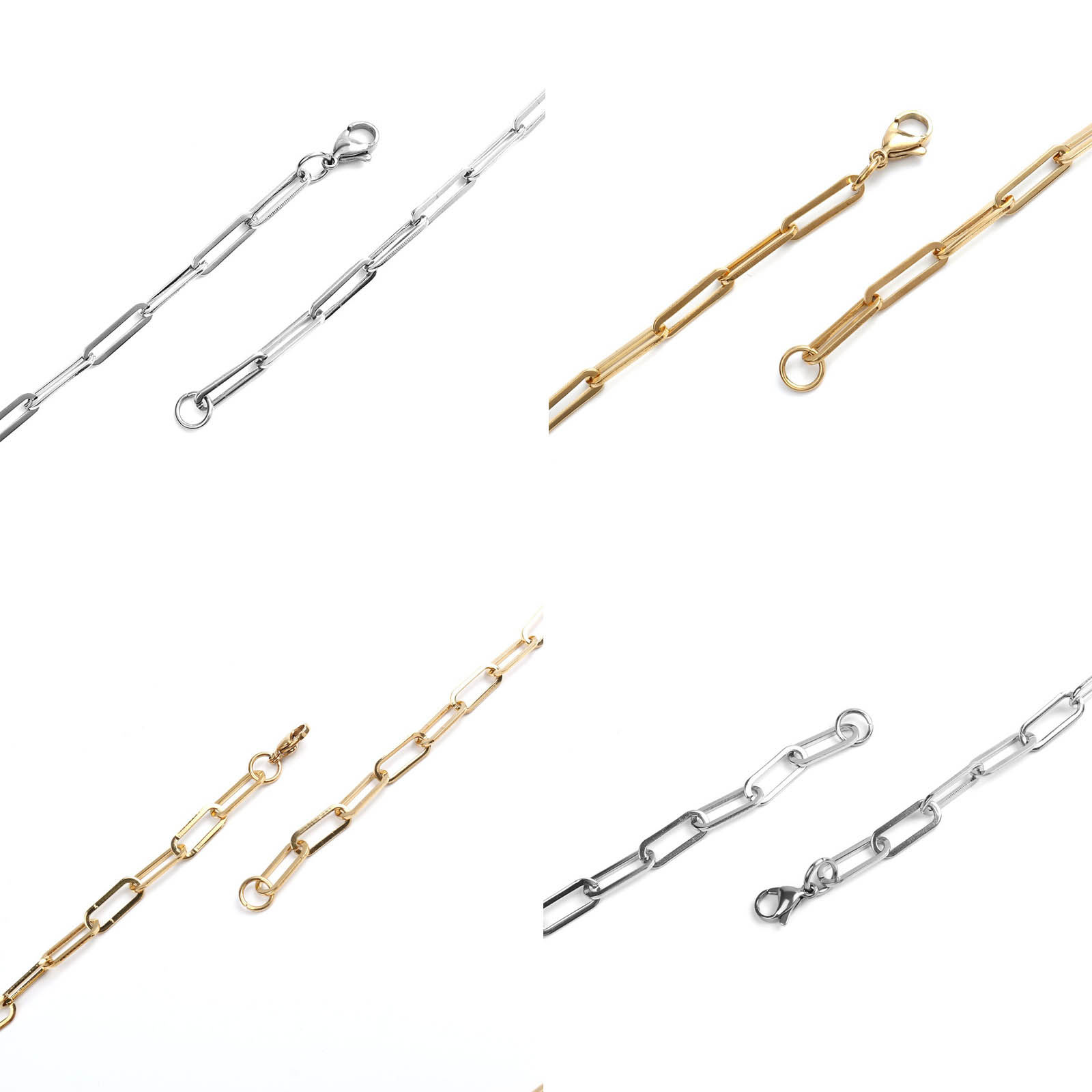 Picture of Stainless Steel Paperclip Chains Link Cable Chain Necklace Oval