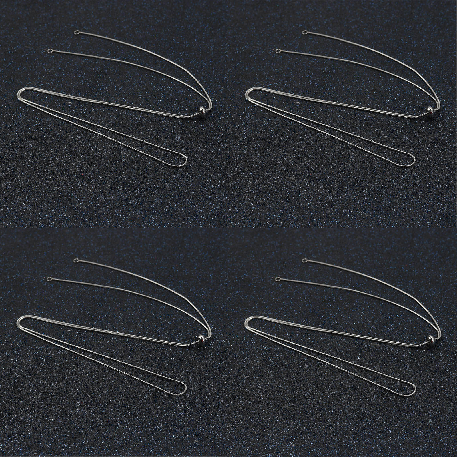 Immagine di 304 Acciaio Inossidabile Catena di casella Slider Regolabile Collana Tono Argento 80cm Lunghezza, Dimensione della Catena 1.2x1.2mm, 1 Pz