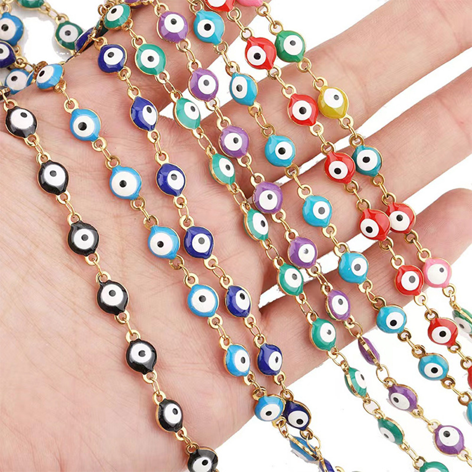 Picture of Stainless Steel Bracelets Evil Eye Enamel