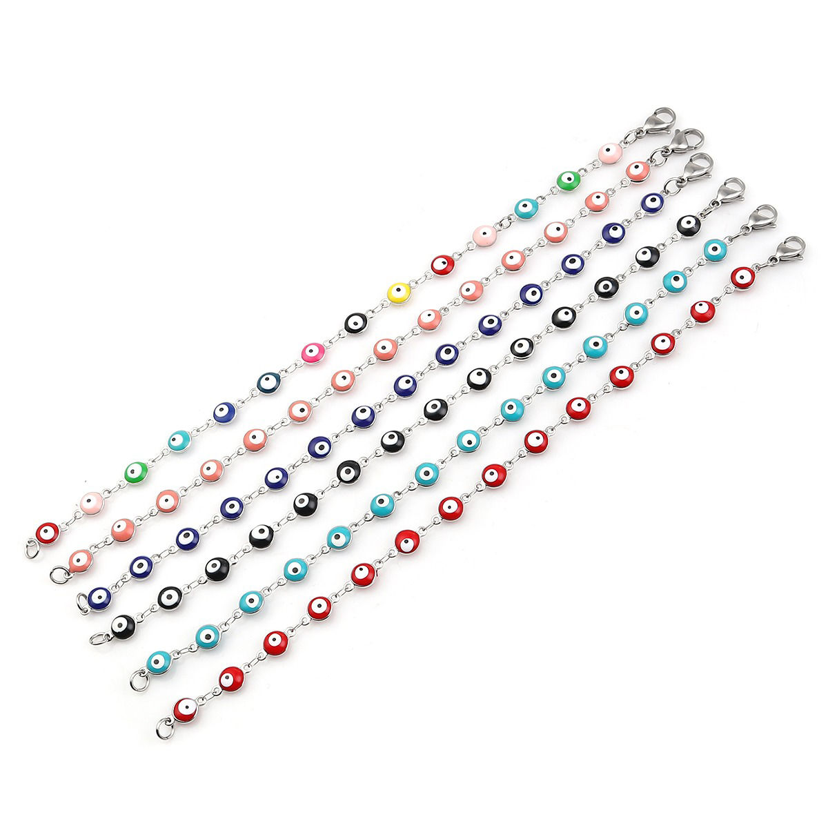 Picture of Stainless Steel Bracelets Multicolor Evil Eye Enamel