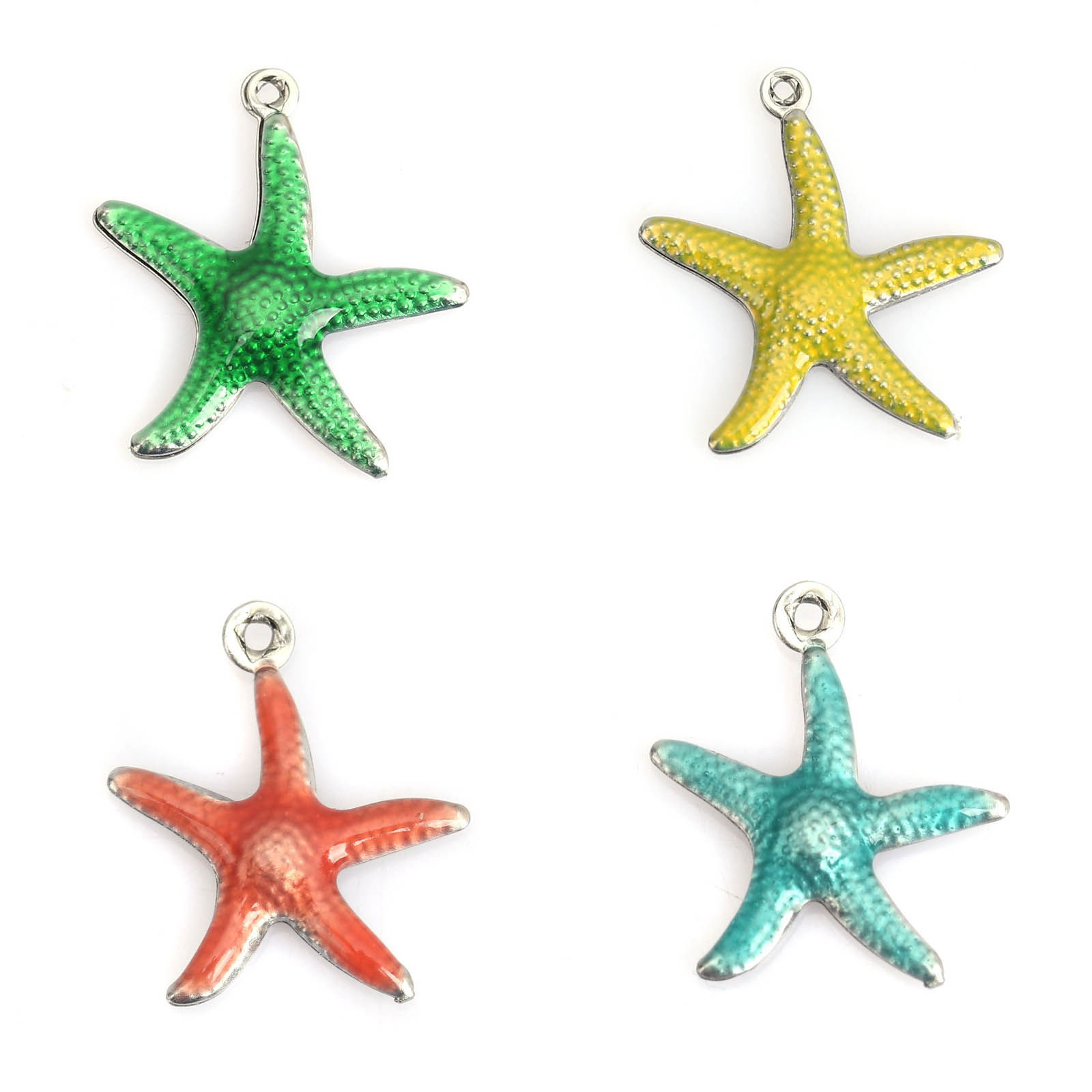 Image de Breloques en  Acier Inoydable Bijou d'Océan Etoile de Mer Émail      
