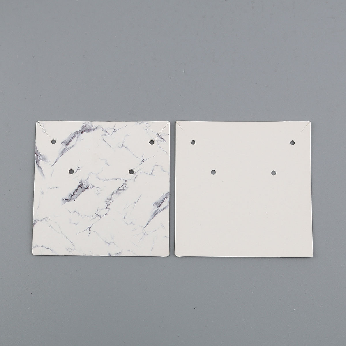 Picture of Paper Jewelry Display Card Square Gray Texture Pattern 59mm(2 3/8") x 59mm(2 3/8"), 50 Sheets