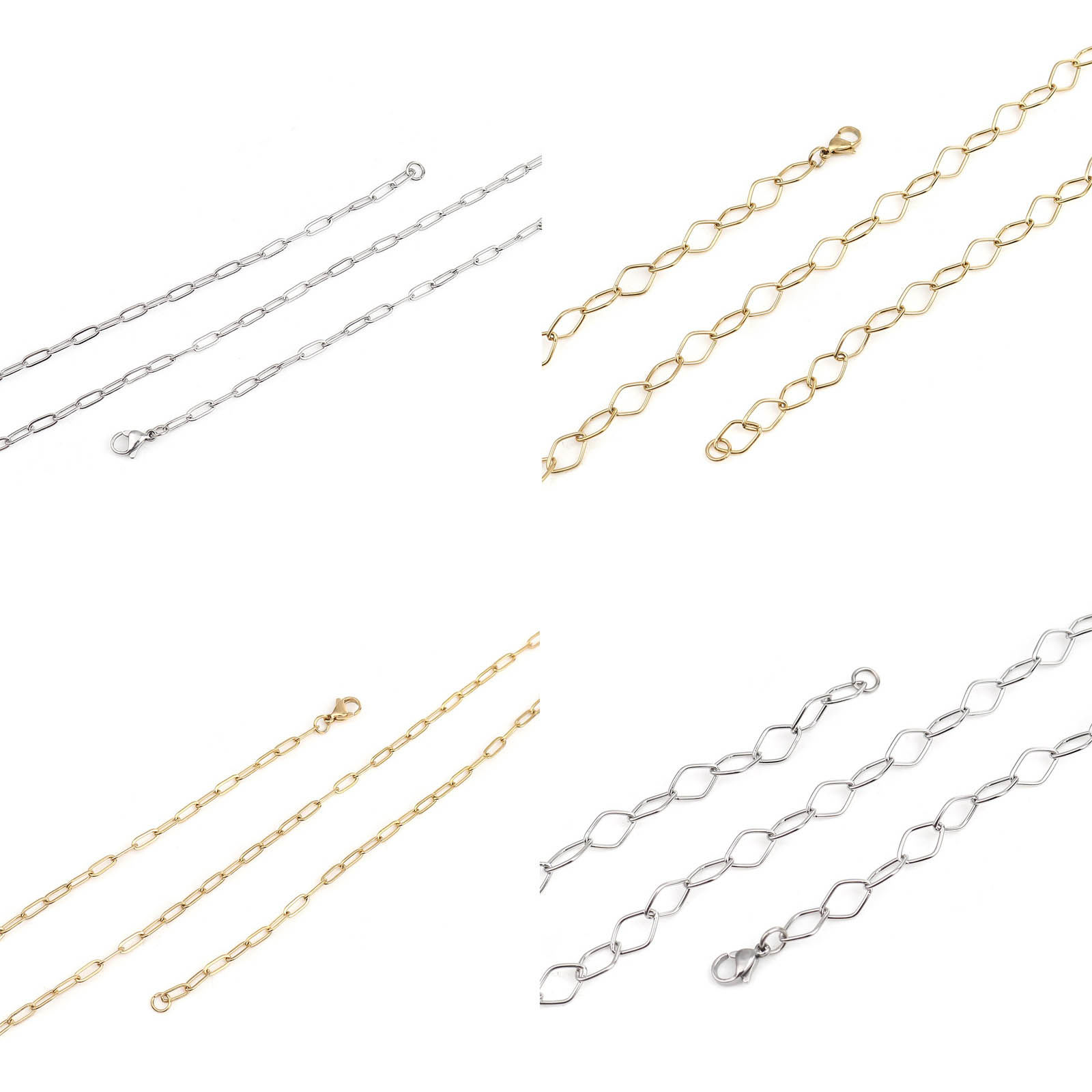 Picture of Stainless Steel Paperclip Chains Link Cable Chain Necklace Oval