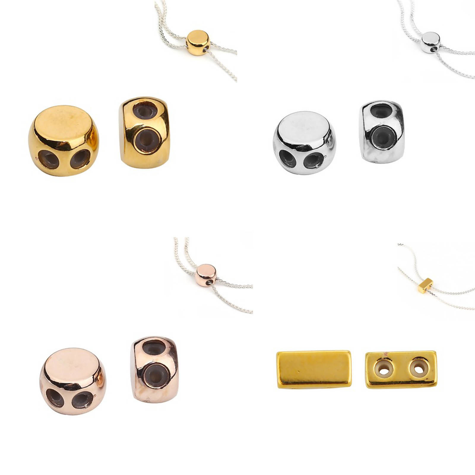 Picture of Brass Slider Clasp Beads Round With Adjustable Silicone Core