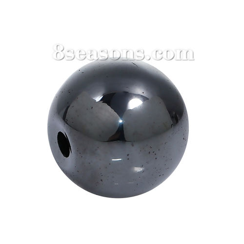 Bild von Edelstahl Zwischenperlen Spacer Perlen Rund Metallgrau ca. 8mm D., Loch:ca. 1.6mm, 1 Stück