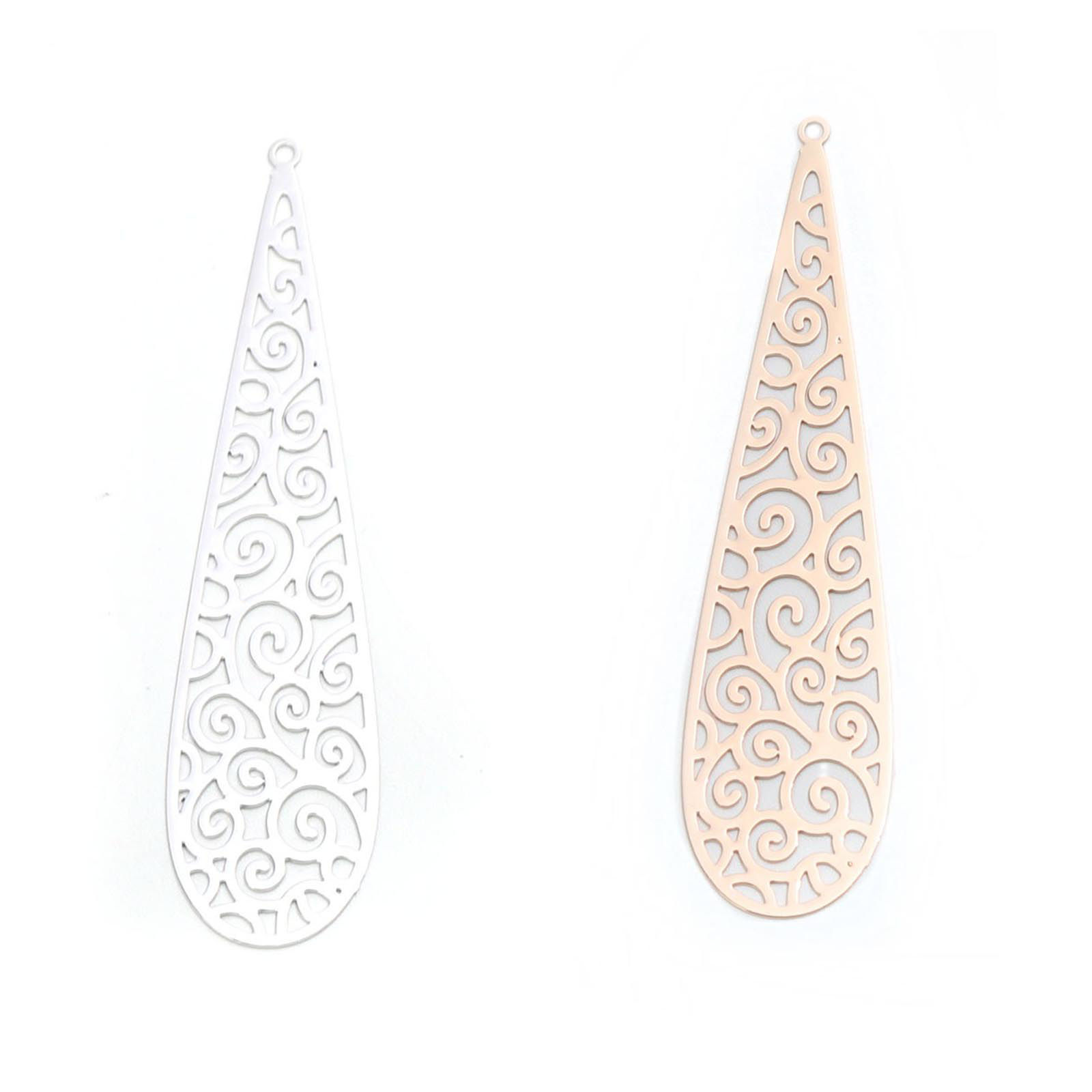 Picture of Brass Pendants Drop Spiral Filigree Stamping