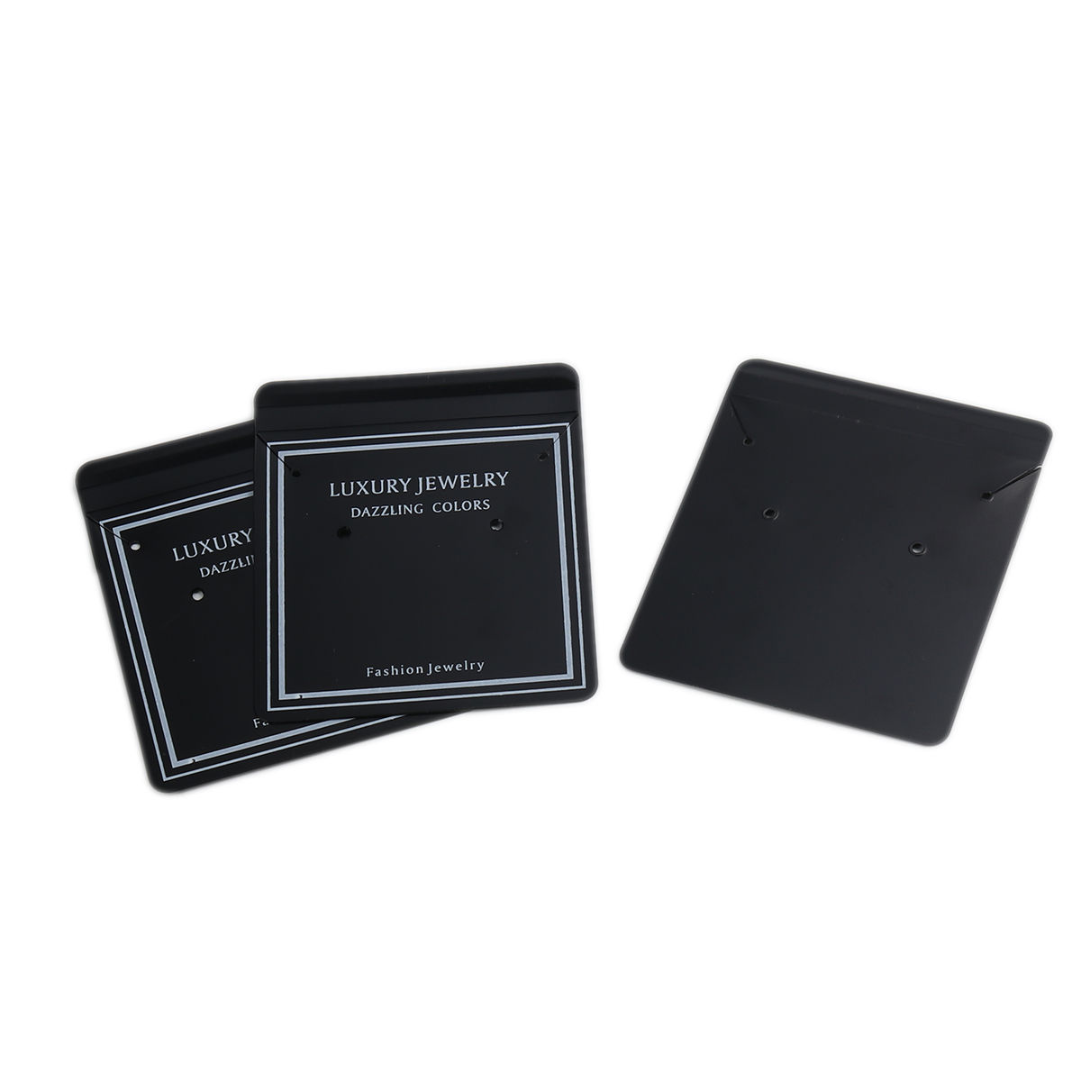 Immagine di PVC Scheda Display Orecchini Gioielli Collana Rettangolo Nero 7cm x 6cm, 10 Fogli