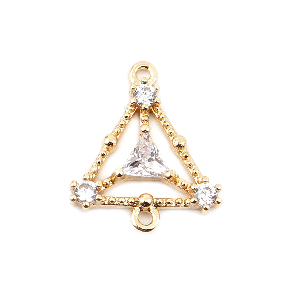 Picture of Brass Connectors Triangle Filled Hollow Clear Rhinestone