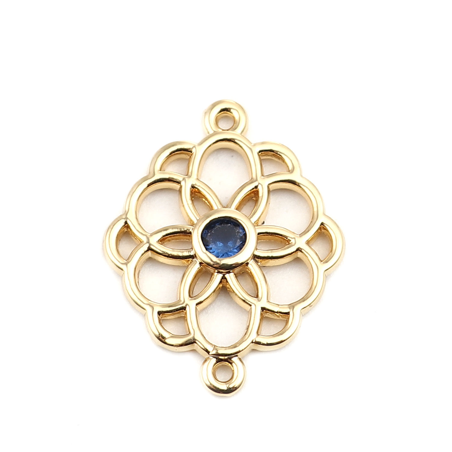 Picture of Brass Connectors Flower Filled Hollow Rhinestone