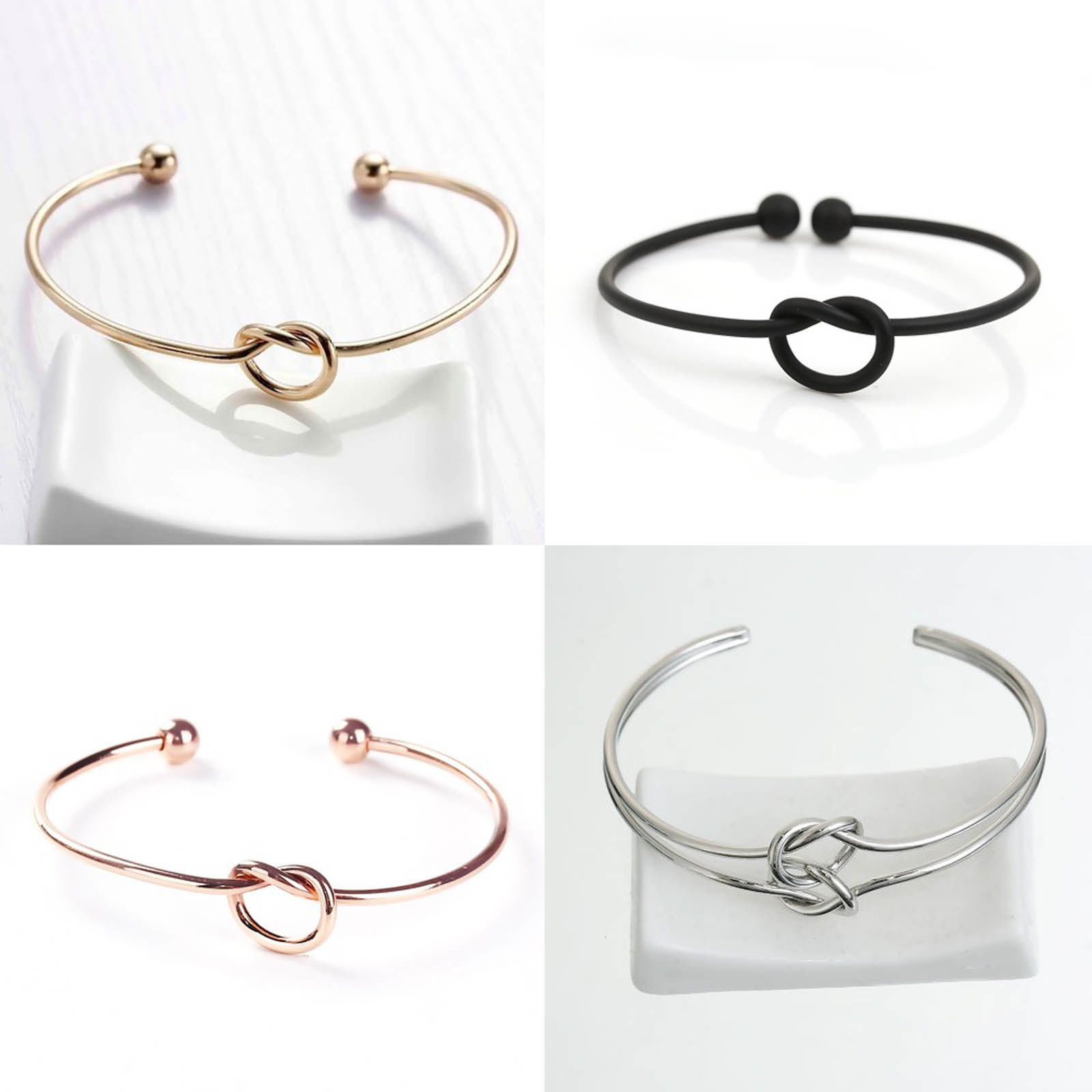 Picture of New Fashion Brass Cuff Bangles Bracelet Heart Love Knot