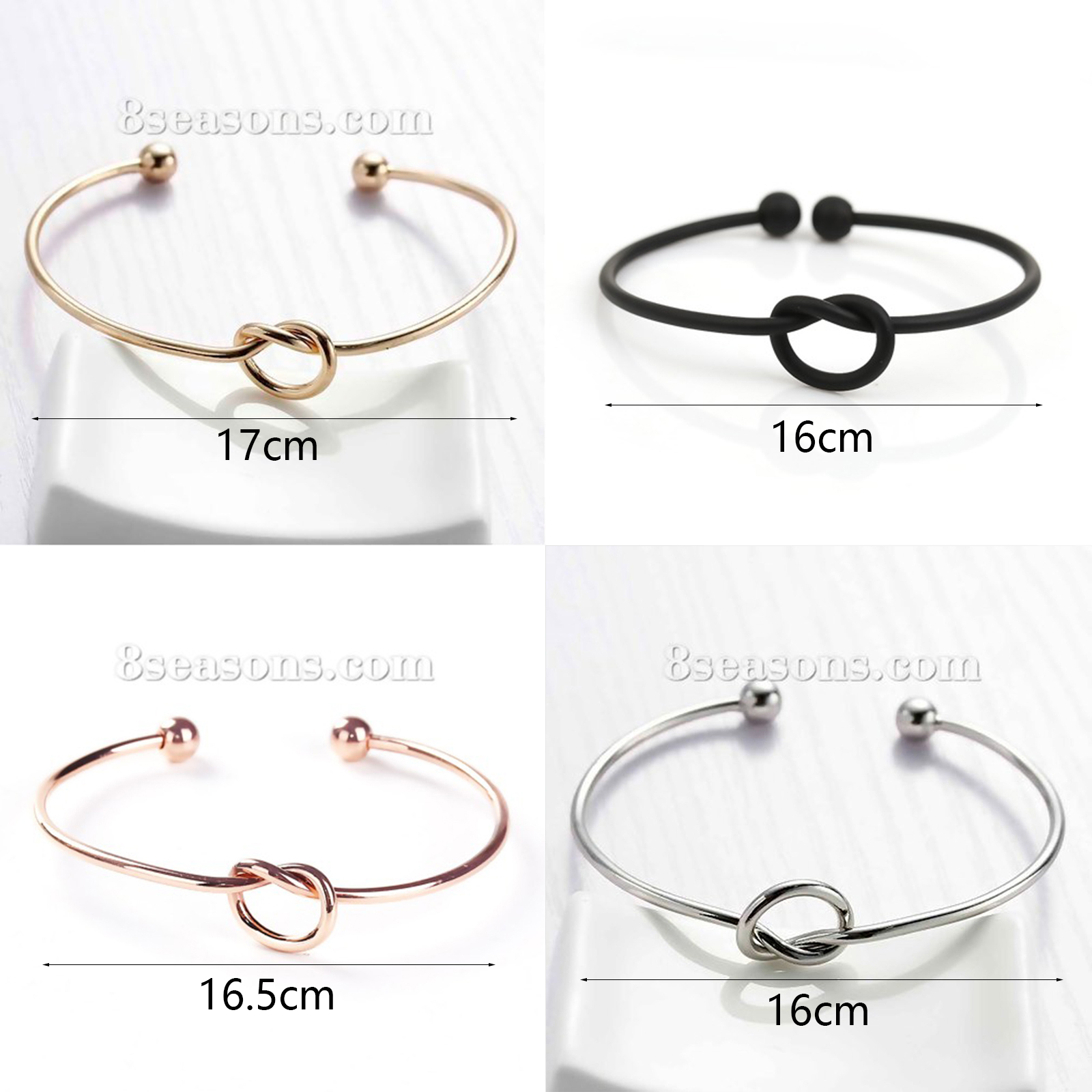 Picture of New Fashion Brass Cuff Bangles Bracelet Heart Love Knot