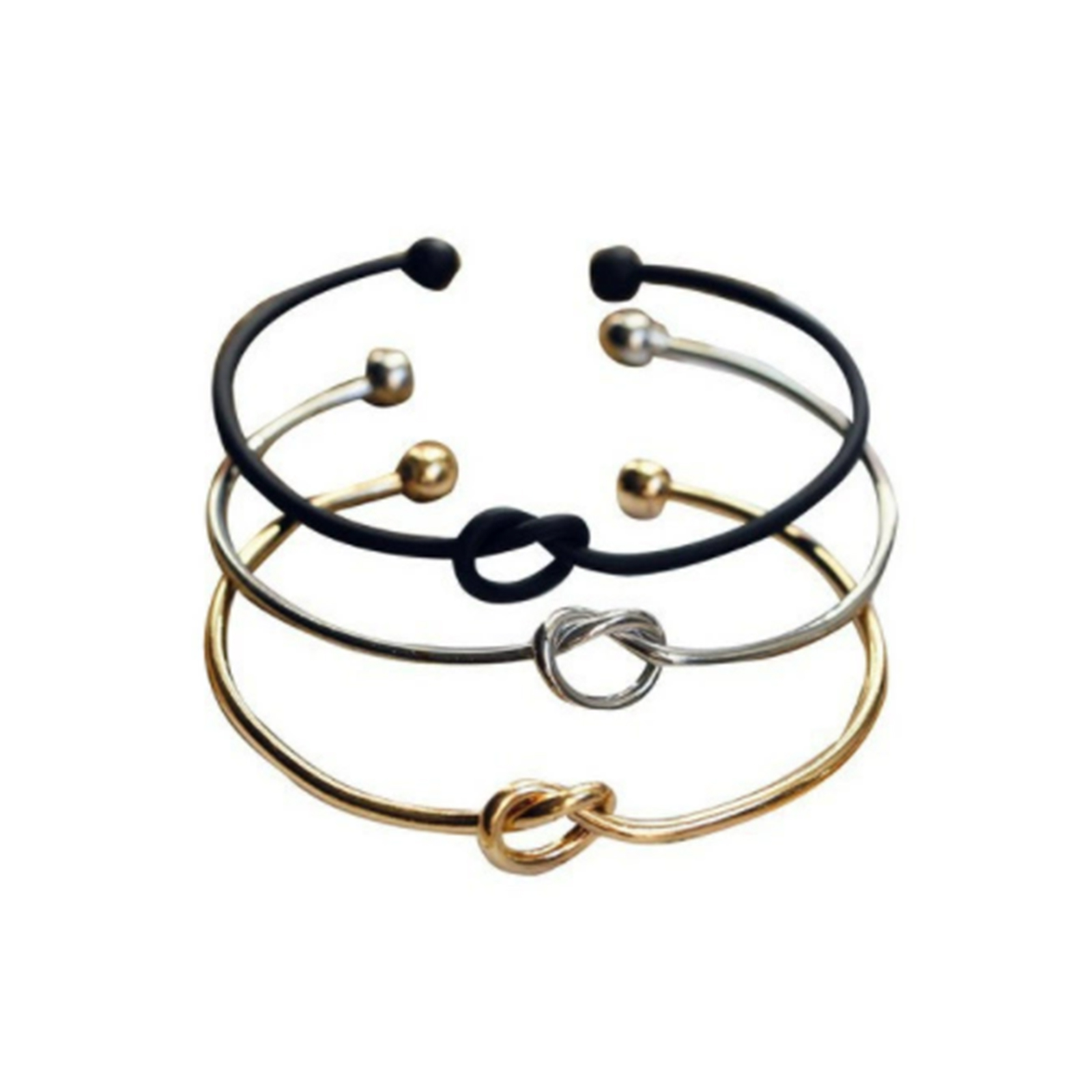 Picture of New Fashion Brass Cuff Bangles Bracelet Heart Love Knot