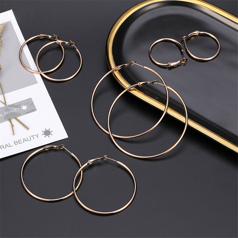 Picture of Stainless Steel Hoop Earrings Circle Ring 1 Pair