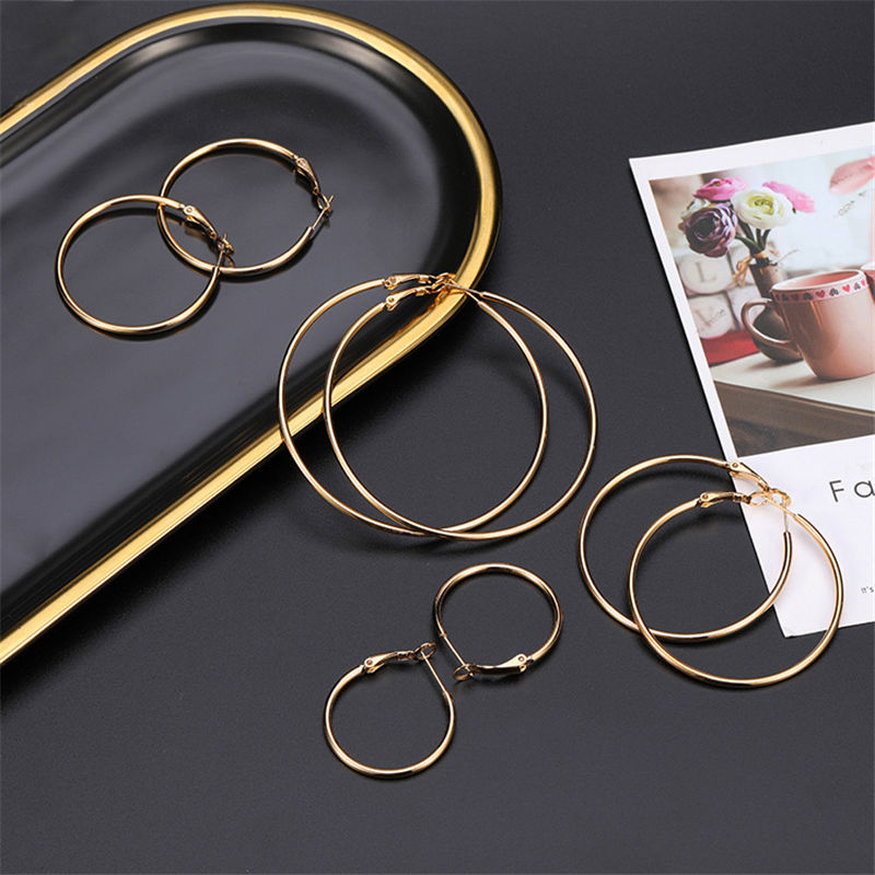 Picture of Stainless Steel Hoop Earrings Circle Ring 1 Pair