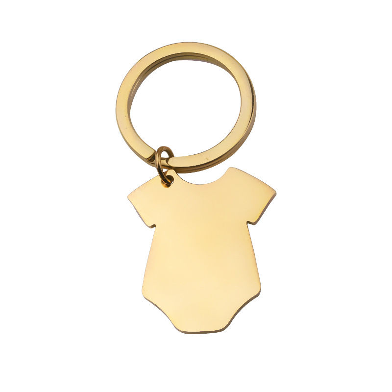 Picture of Stainless Steel Blank Stamping Tags Keychain & Keyring Multicolor Clothes 55mm x 26mm