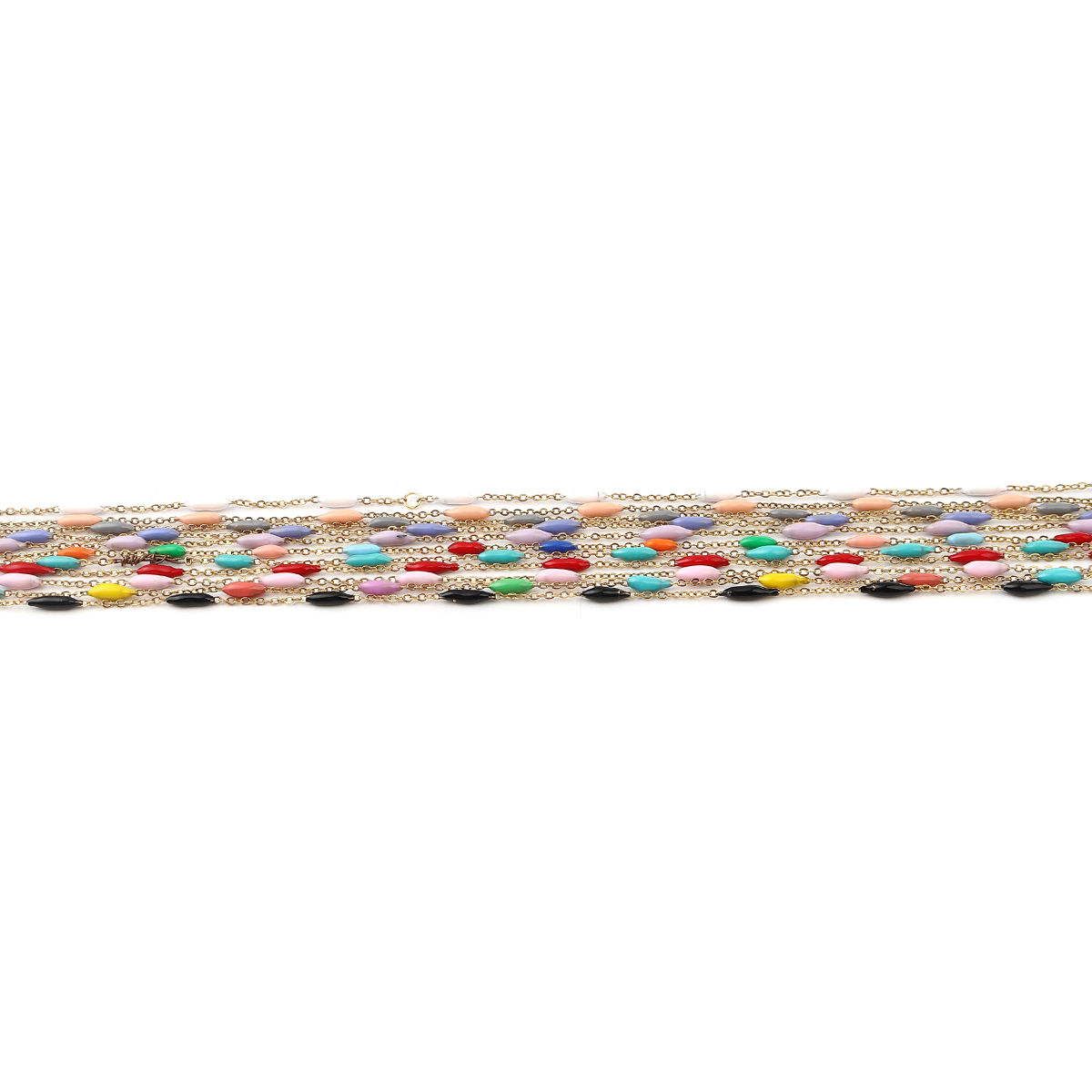 Picture of Stainless Steel Link Cable Chain Marquise Enamel
