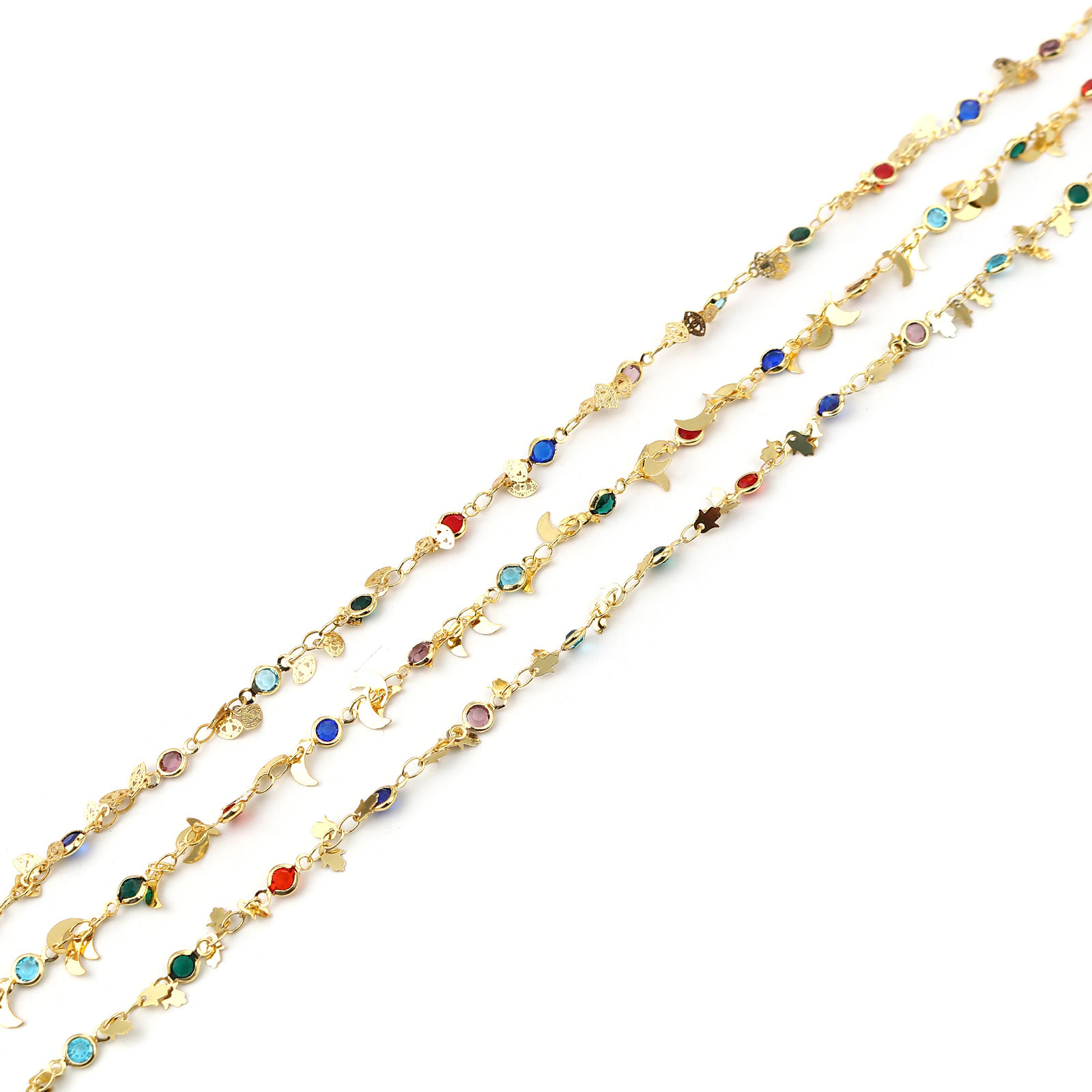 Изображение Copper Link Cable Chain Findings Eye Gold Plated Multicolor 5mm, 1 M