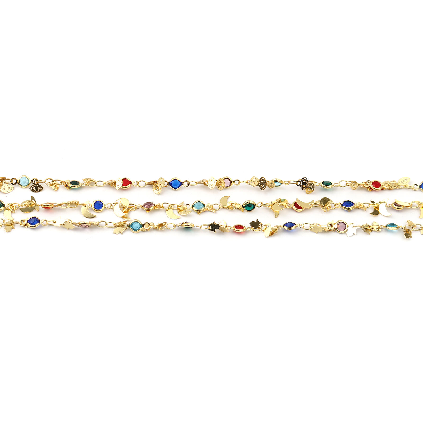 Изображение Copper Link Cable Chain Findings Eye Gold Plated Multicolor 5mm, 1 M