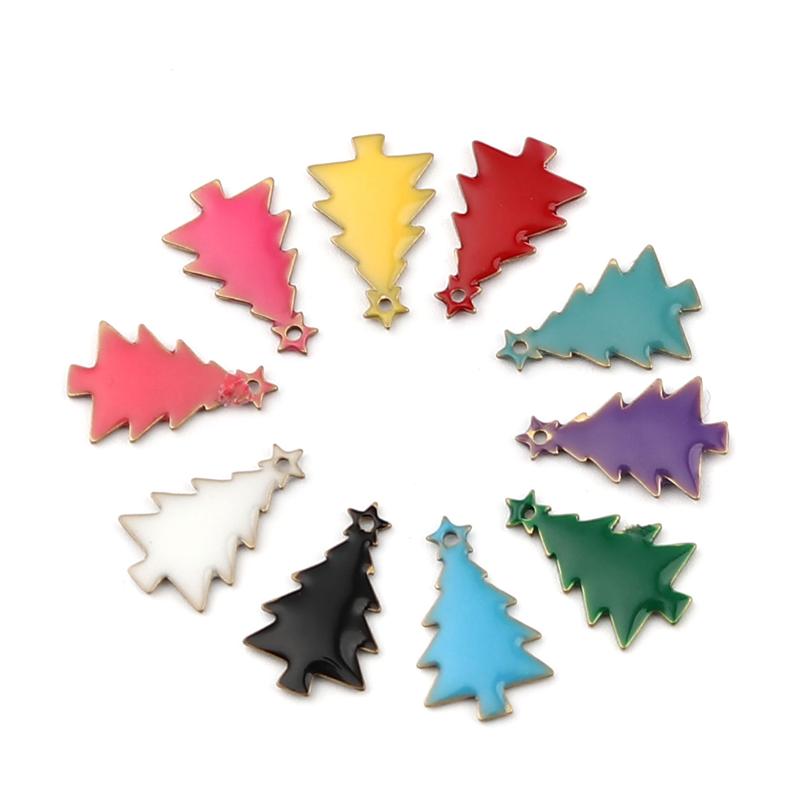 Immagine di Ottone Sequins Smaltati Charms 10 Pz