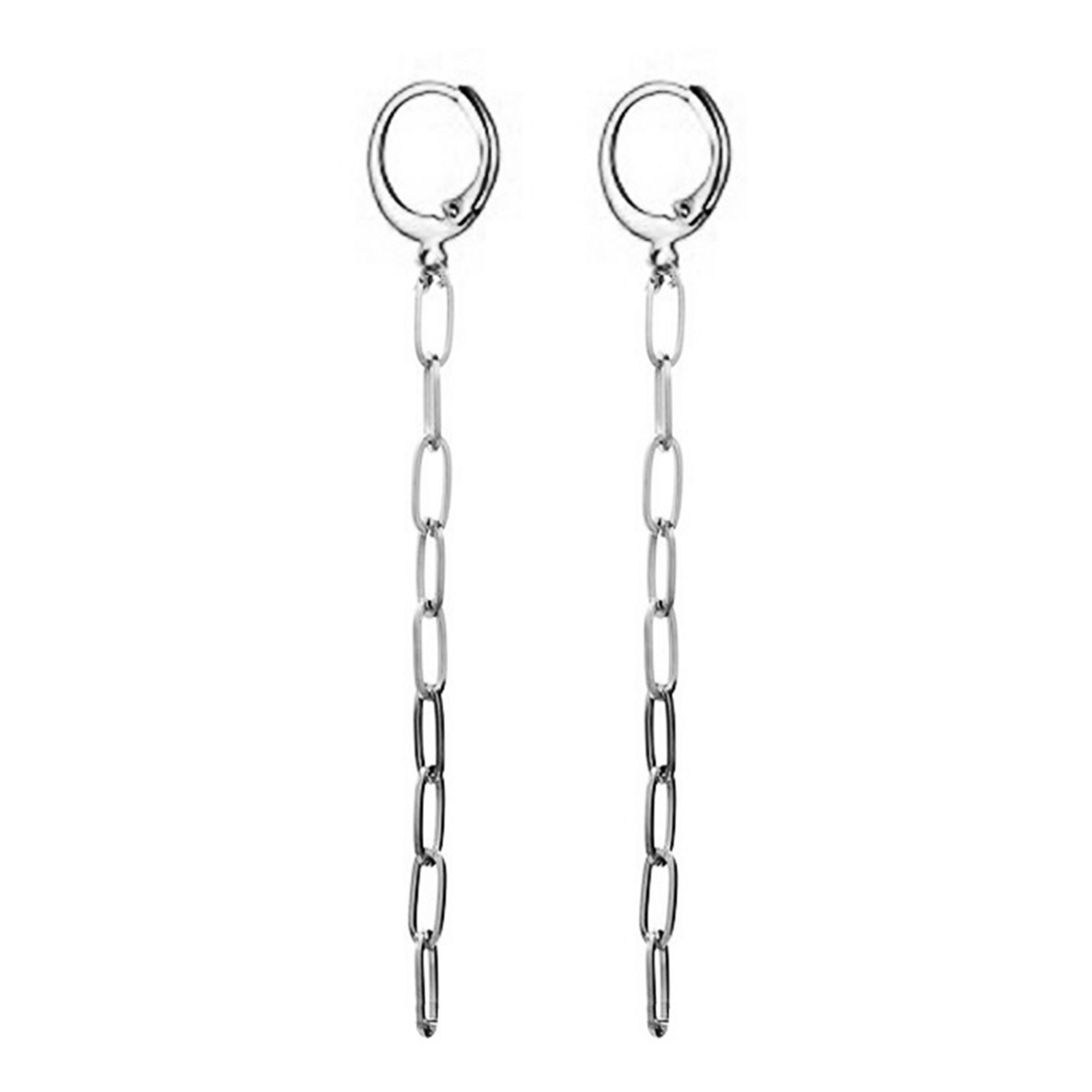 Picture of Stainless Steel Link Chain Hoop Earrings 1 Pair