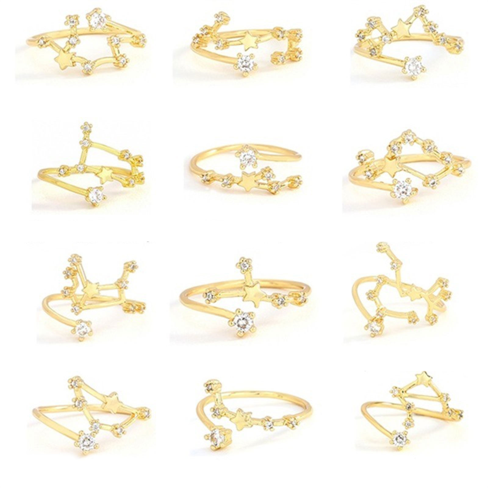Picture of Brass Open Rings Gold Plated 17mm(US Size 6.5), 1 Piece