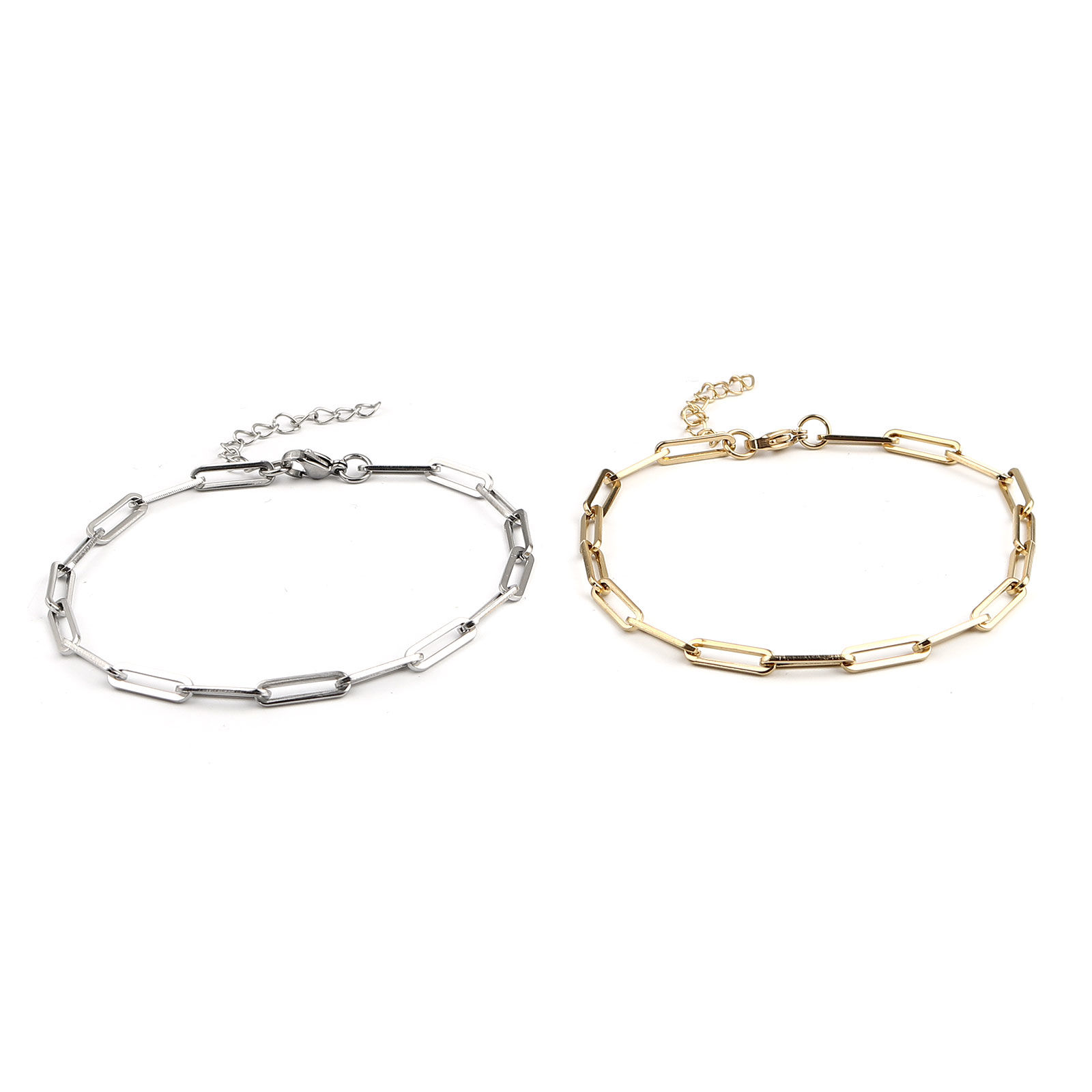 Picture of 1 Piece Vacuum Plating Stainless Steel Anklet Oval 23cm(9") long