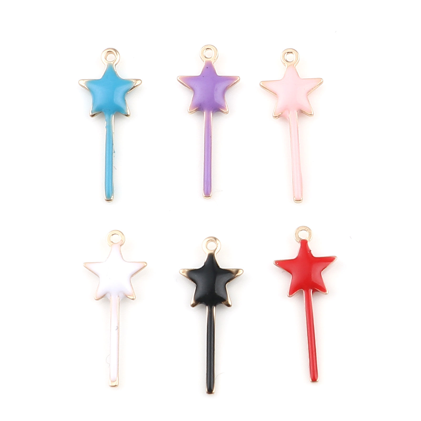 Picture of Brass Enamelled Sequins Charms Double Sided 10 PCs