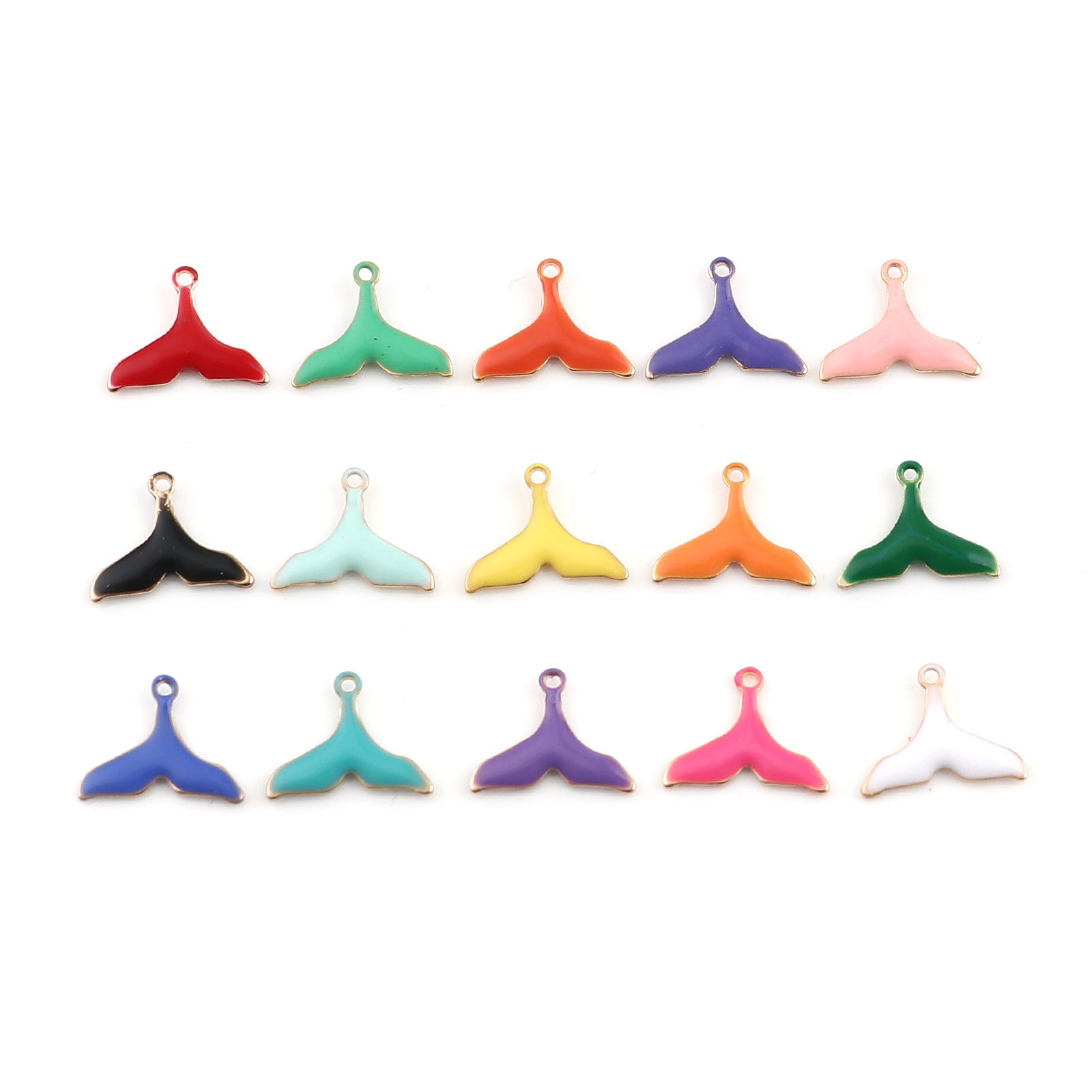Picture of Brass Enamelled Sequins Charms Gold Plated 10 PCs