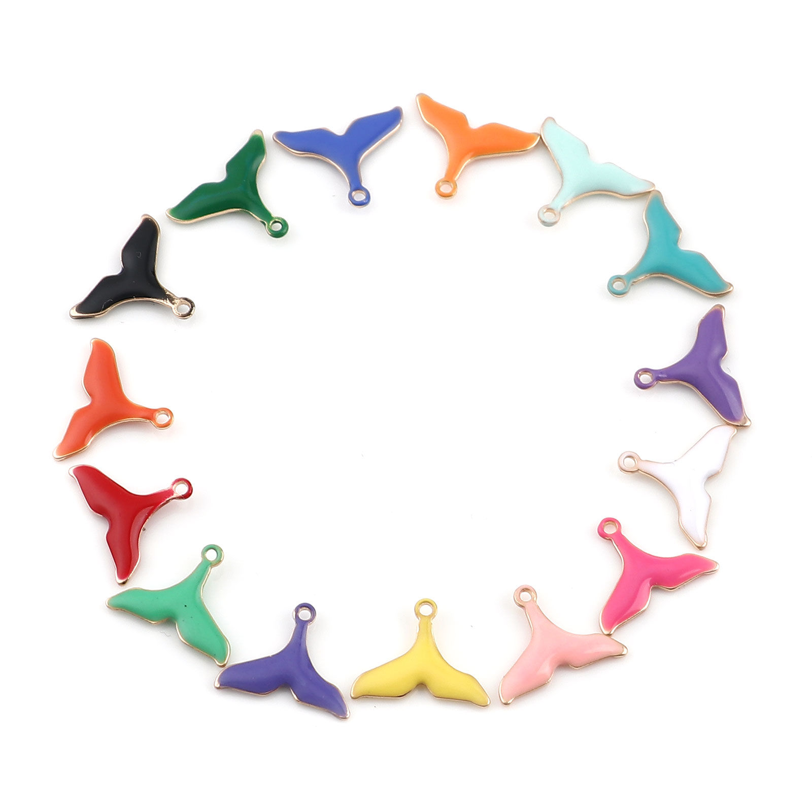 Picture of Brass Enamelled Sequins Charms Gold Plated 10 PCs