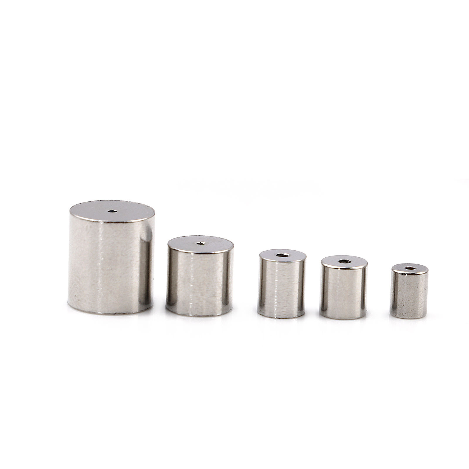 Image de Embouts pour Cordons en Acier Inoxydable Colonne Argent Mat (pr Cordon: 3mm） 5mm x 4mm, 10 Pcs