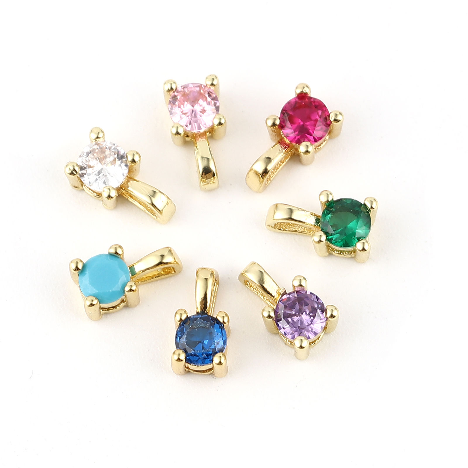 Immagine di Ottone Charms Quadrato 8mm x 5mm, 2 Pz