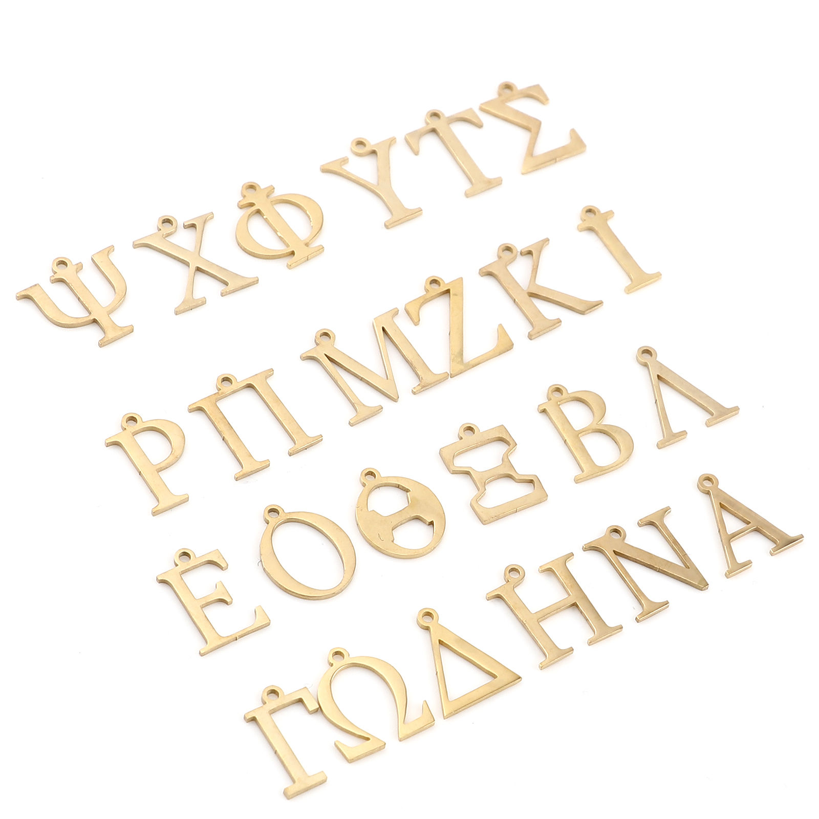 Immagine di 304 Acciaio Inossidabile Charms Oro Placcato Alfabeto greco 1 Pz