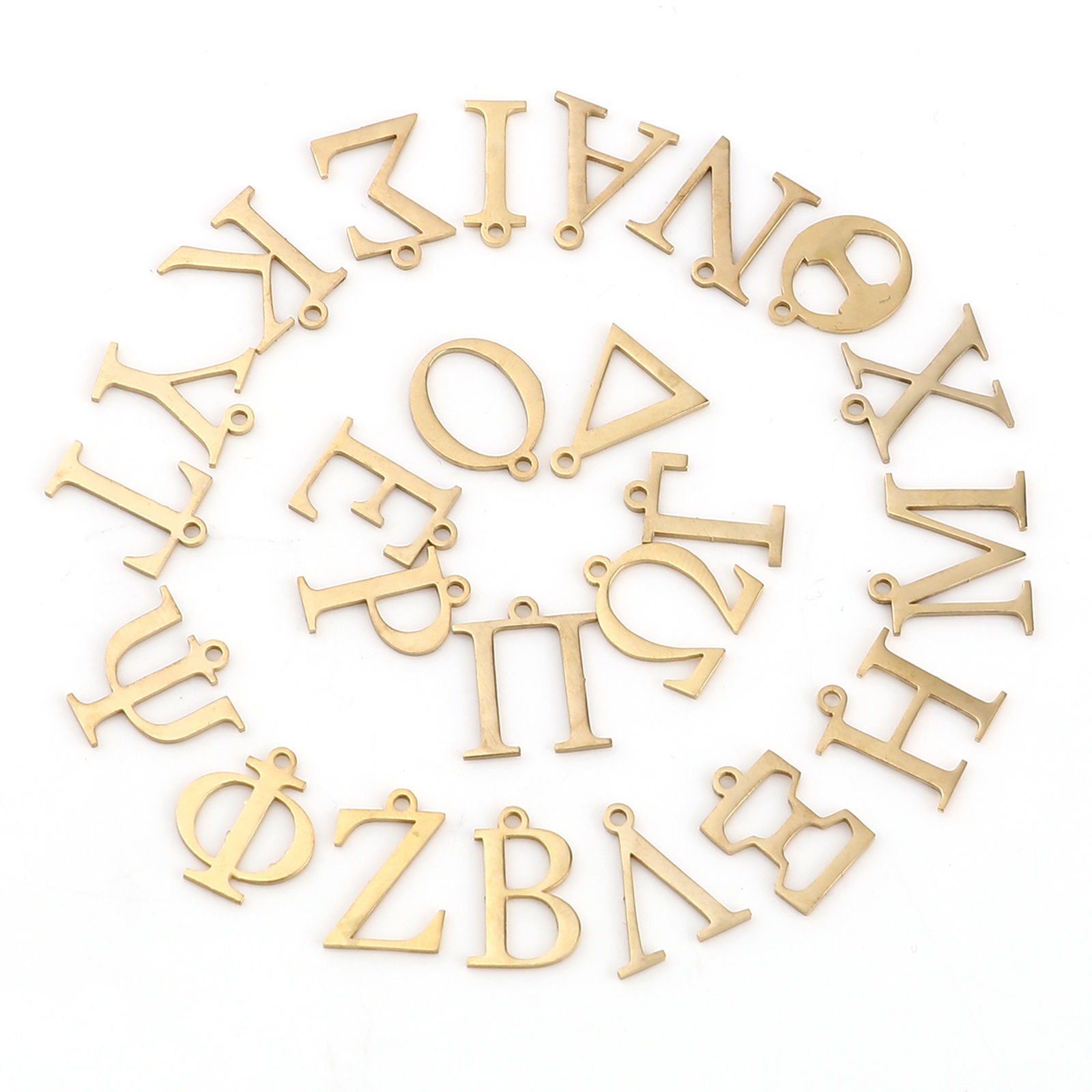 Immagine di 304 Acciaio Inossidabile Charms Oro Placcato Alfabeto greco 1 Pz