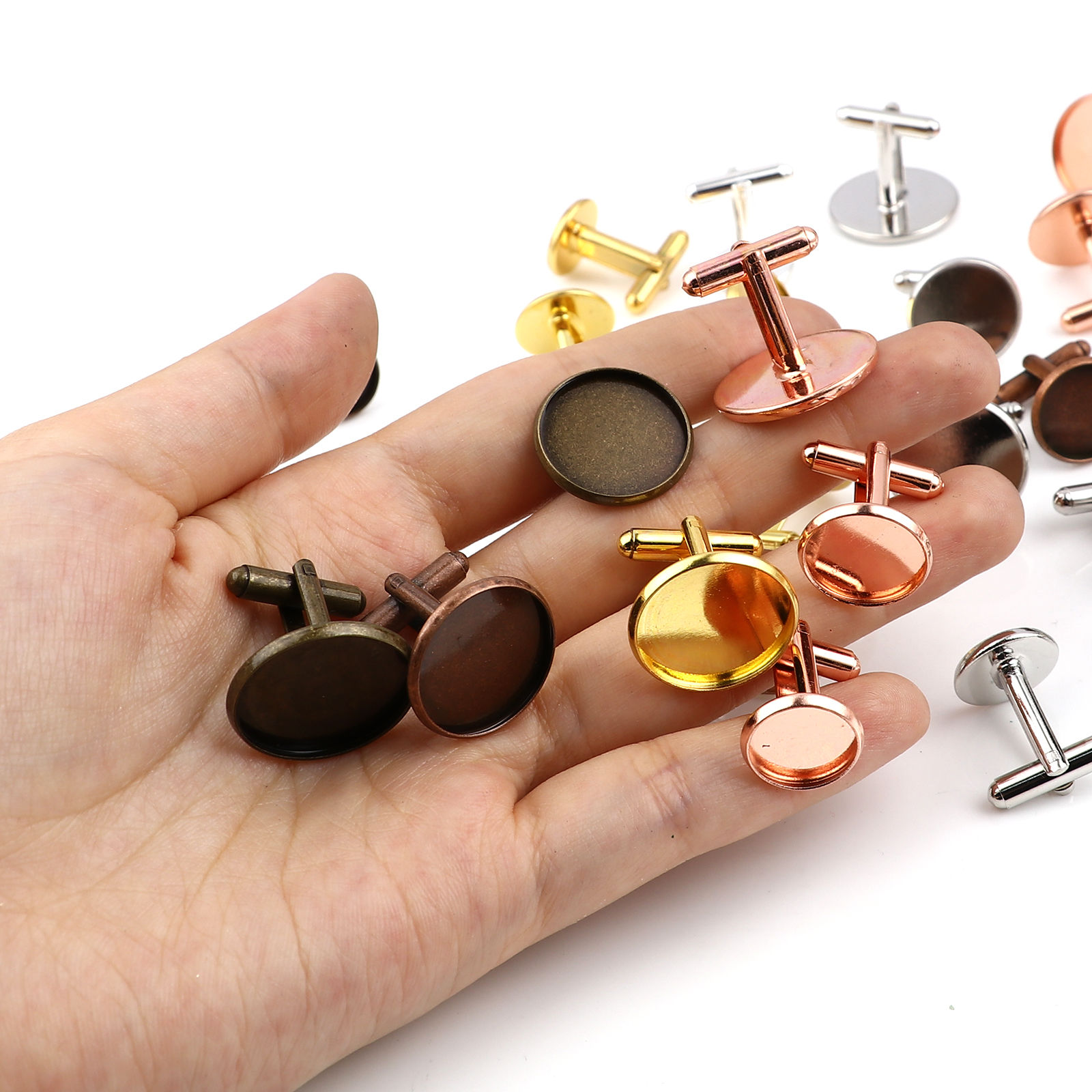 Picture of Brass Cuff Links Round Rotatable