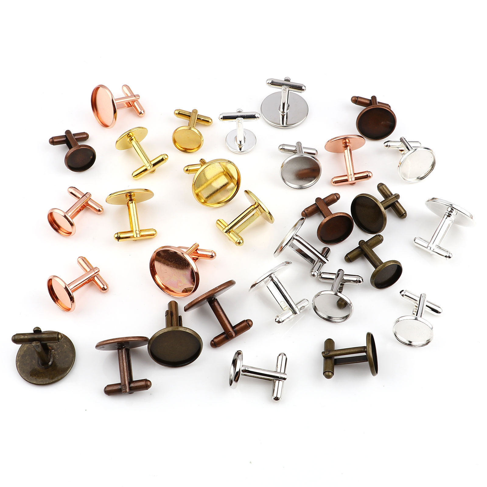 Picture of Brass Cuff Links Round Rotatable